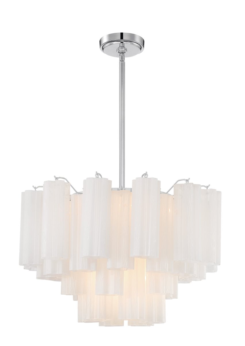 Aurora Murano Chandelier Glass Tube Layered Amber