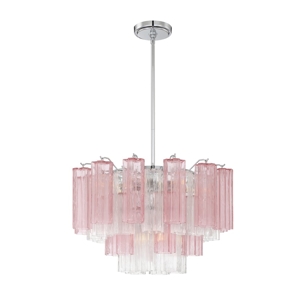Aurora Murano Chandelier Glass Tube Layered Amber