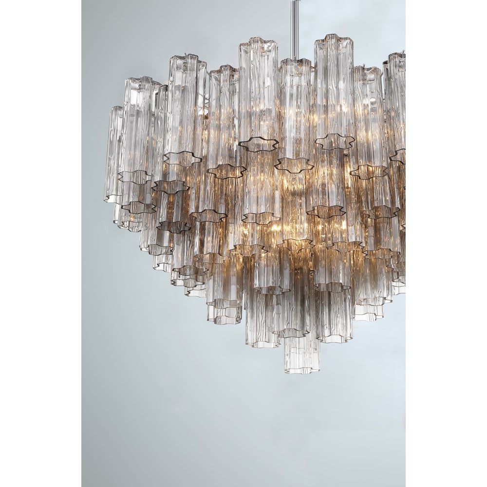 Aurora Murano Chandelier Glass Tube Layered Amber