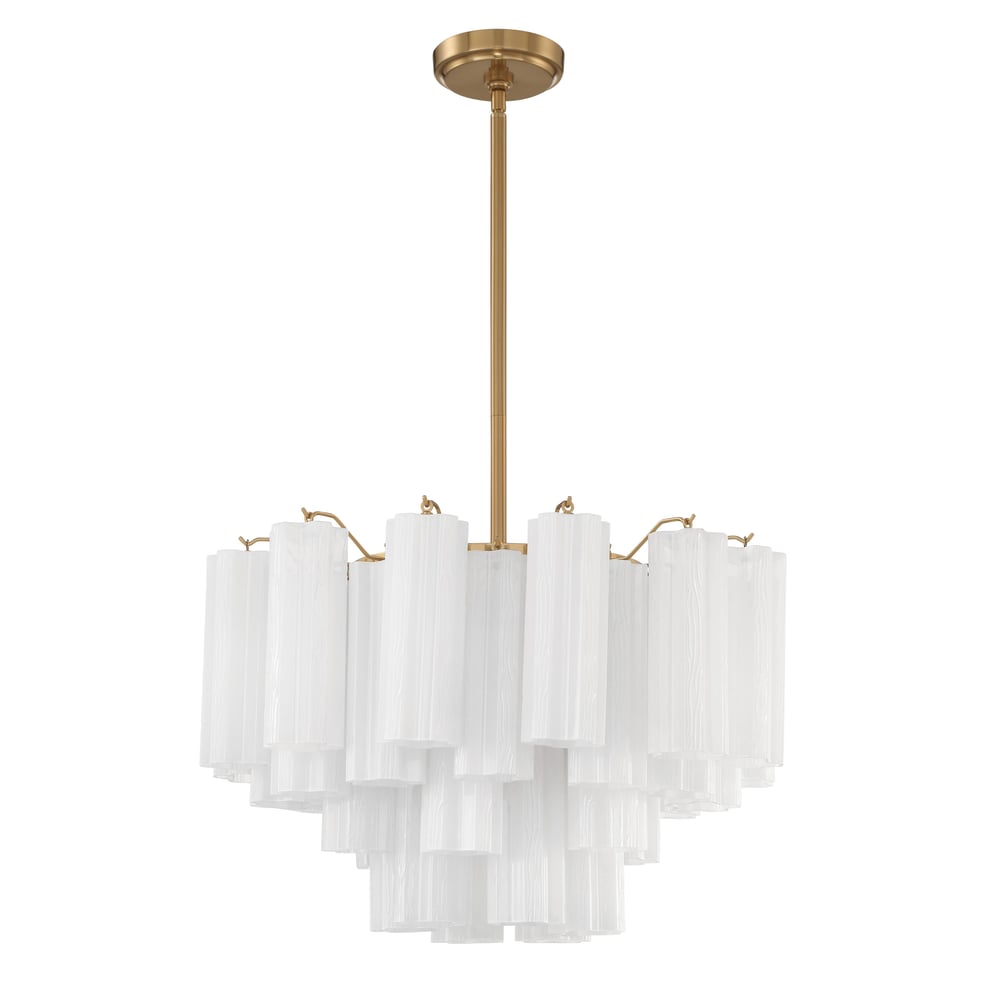 Aurora Murano Chandelier Glass Tube Layered Amber