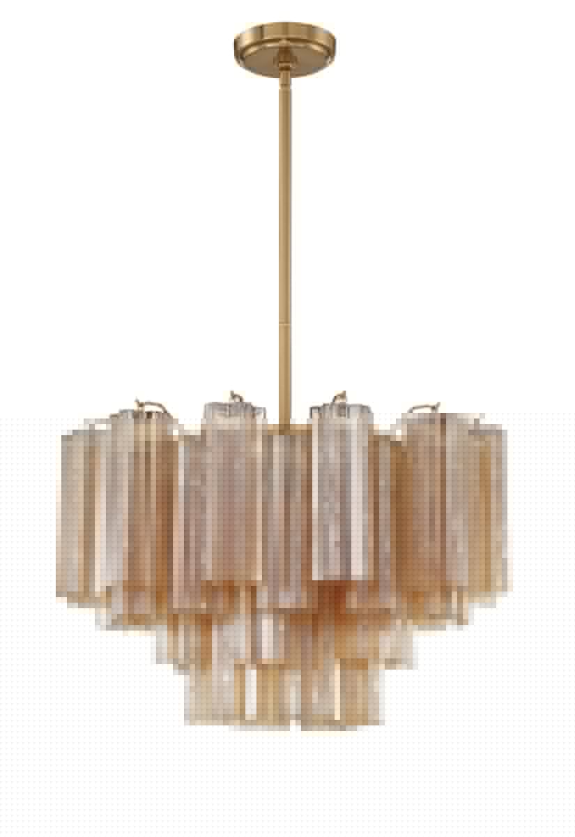 Aurora Murano Chandelier Glass Tube Layered Amber