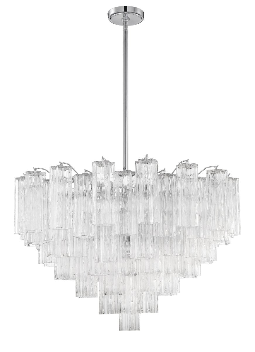 Aurora Murano Chandelier Glass Tube Layered Amber
