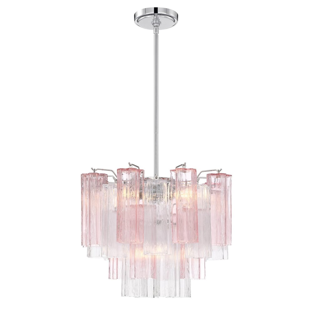 Aurora Murano Chandelier Glass Tube Layered Amber