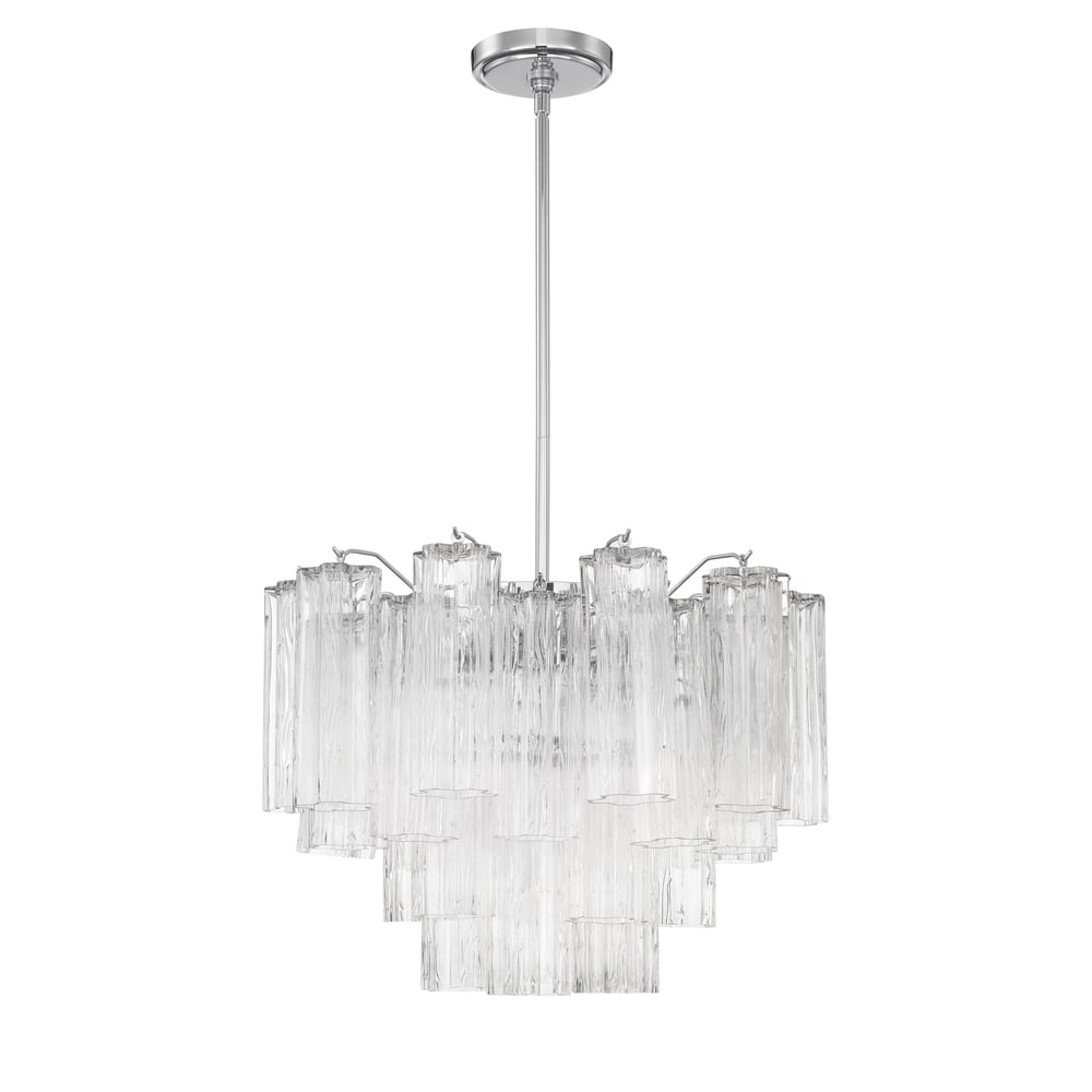 Aurora Murano Chandelier Glass Tube Layered Amber