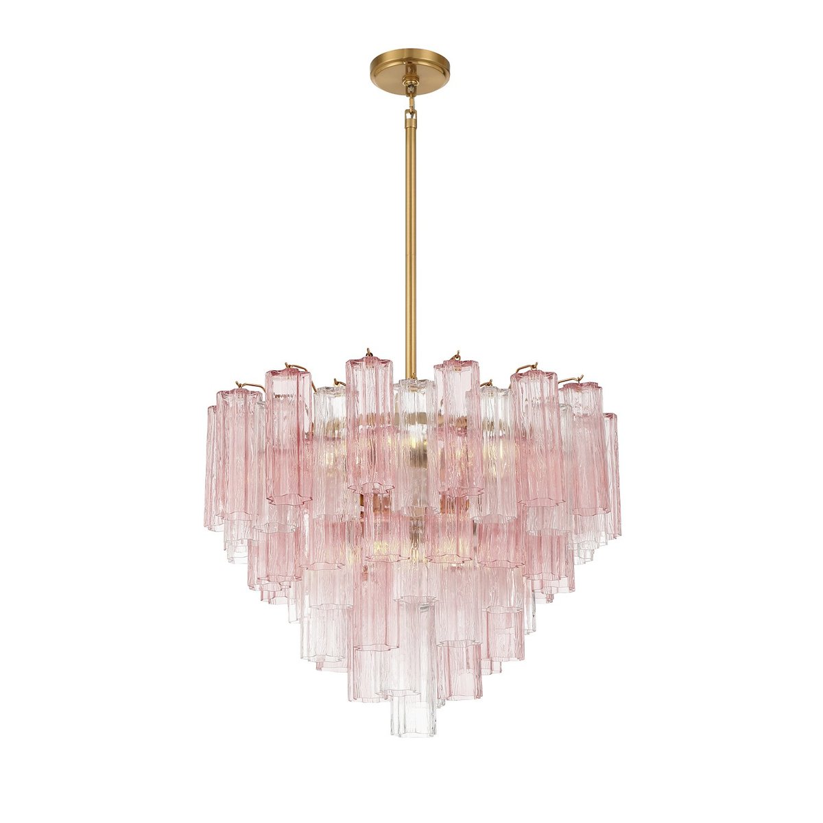 Aurora Murano Chandelier Glass Tube Layered Amber