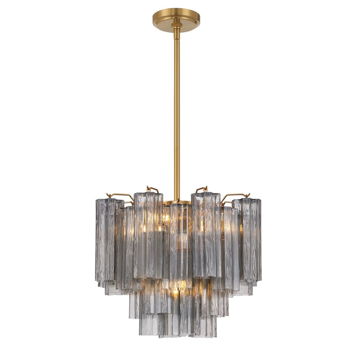 Aurora Murano Chandelier Glass Tube Layered Amber