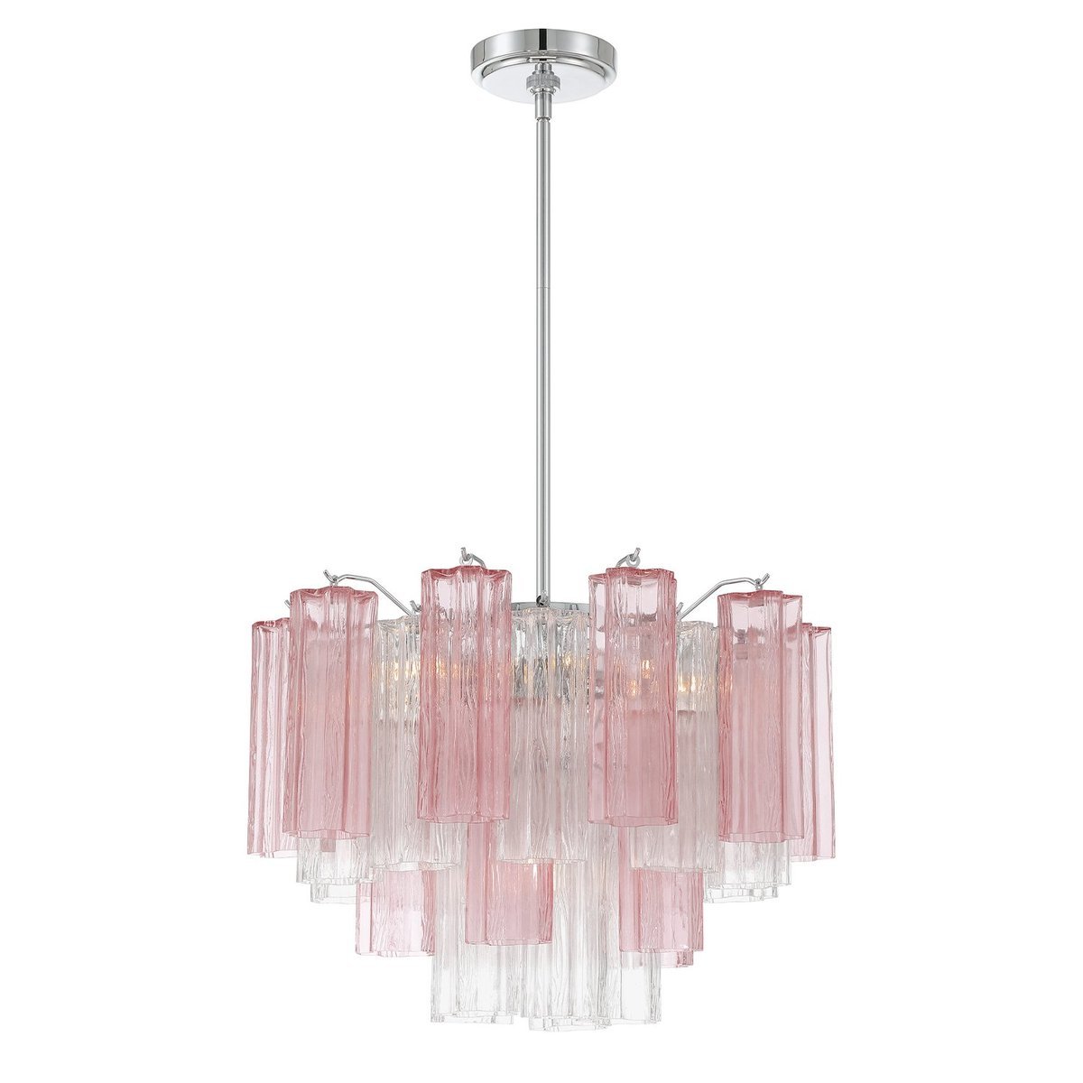 Aurora Murano Chandelier Glass Tube Layered Amber