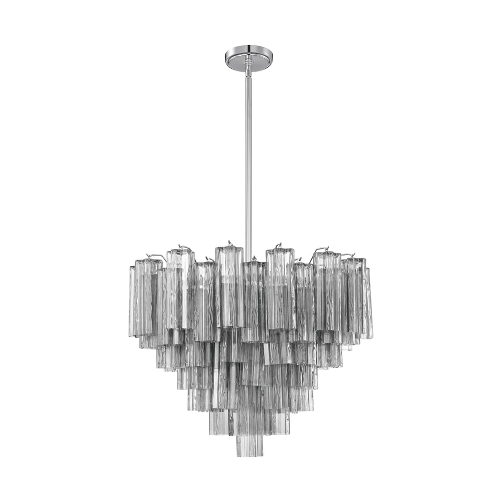 Aurora Murano Chandelier Glass Tube Layered Amber