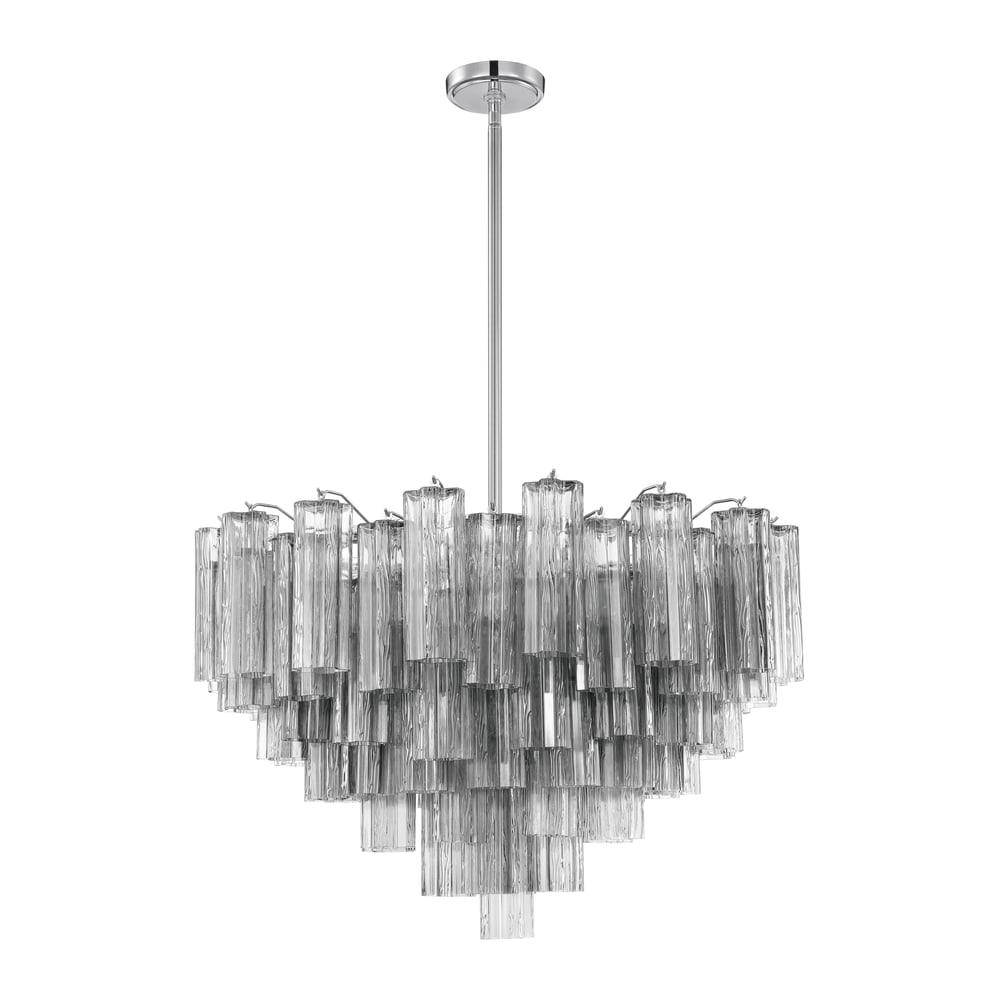 Aurora Murano Chandelier Glass Tube Layered Amber