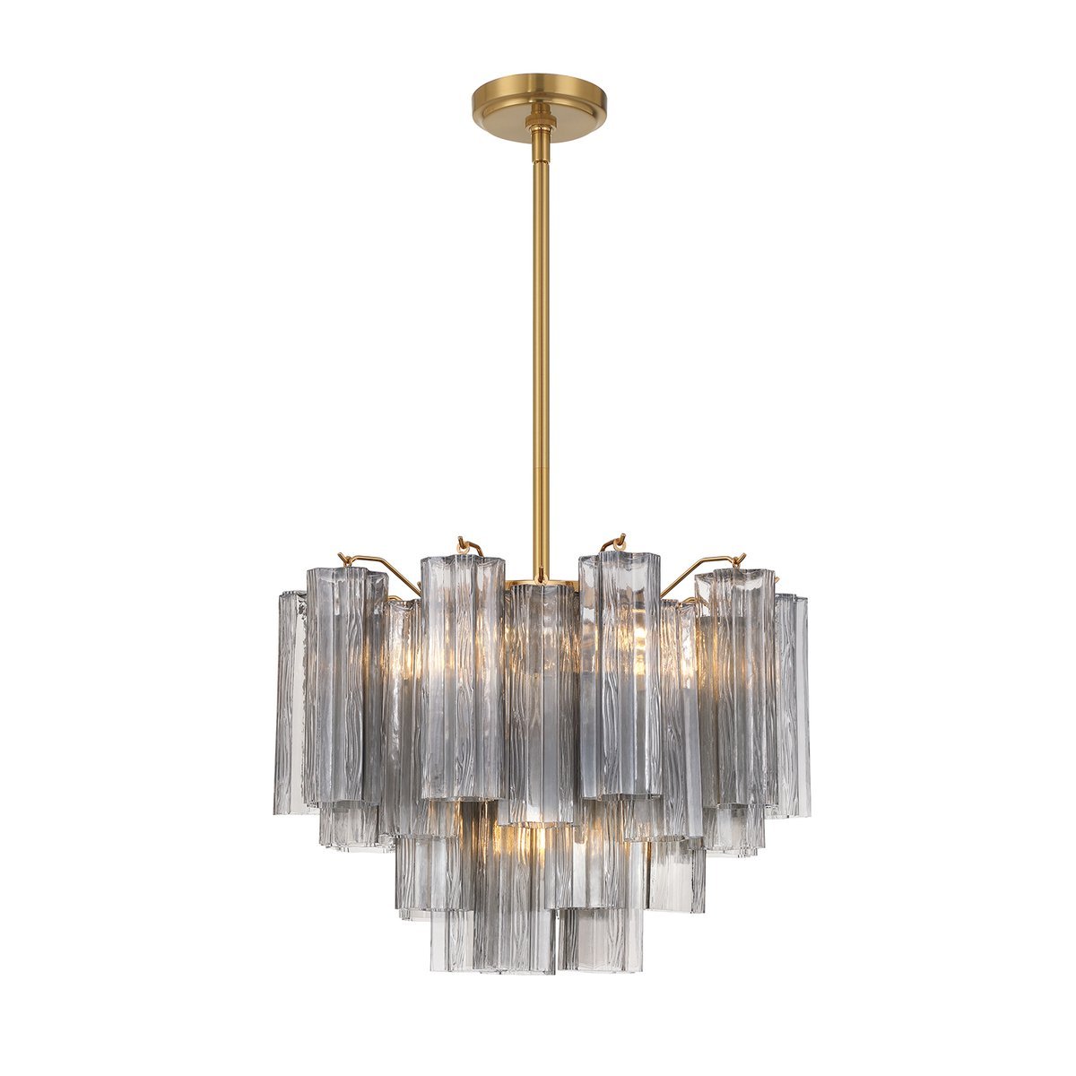 Aurora Murano Chandelier Glass Tube Layered Amber
