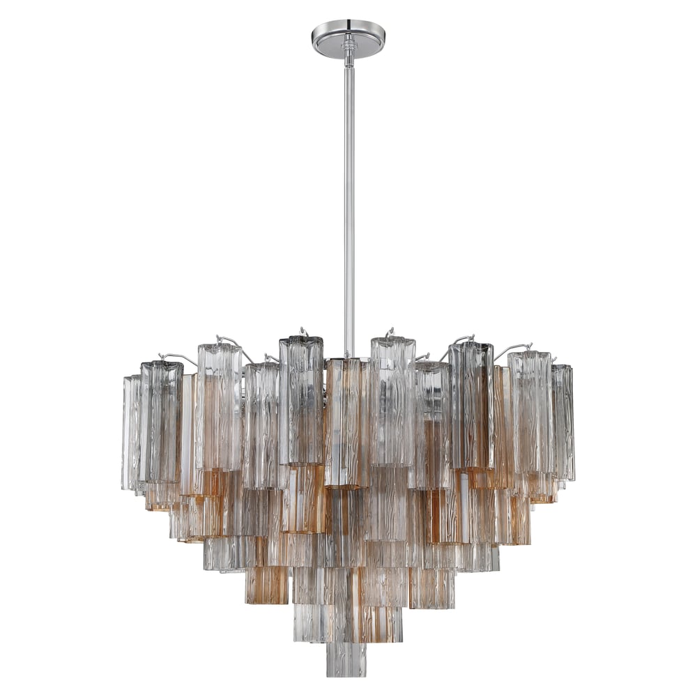 Aurora Murano Chandelier Glass Tube Layered Amber