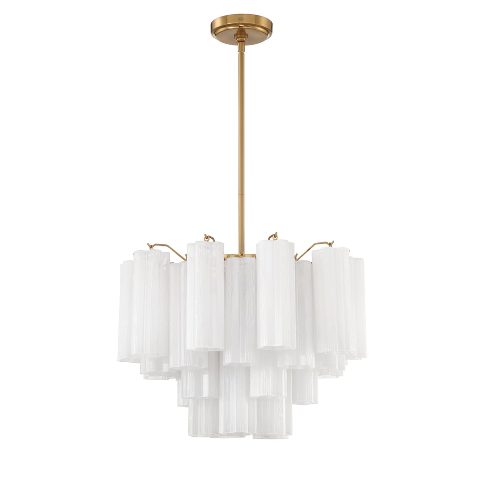 Aurora Murano Chandelier Glass Tube Layered Amber