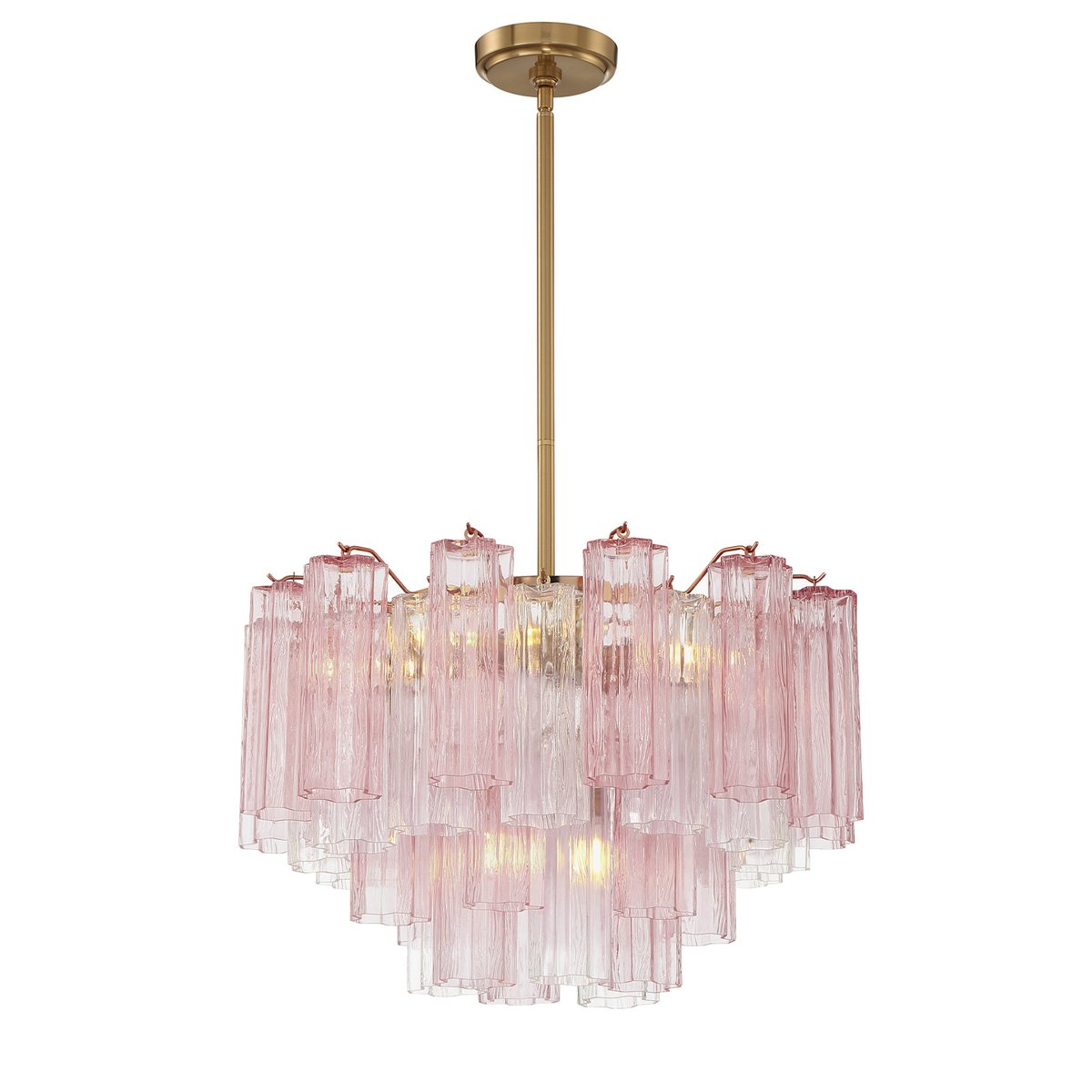 Aurora Murano Chandelier Glass Tube Layered Amber