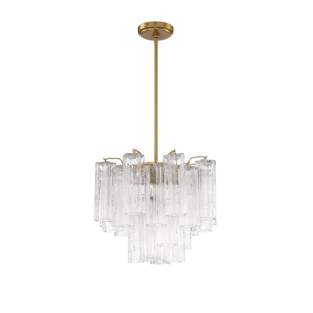 Aurora Murano Chandelier Glass Tube Layered Amber