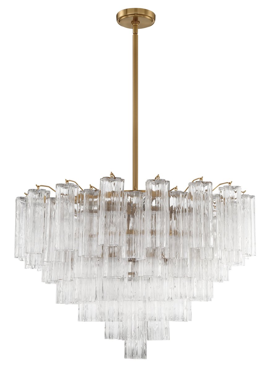 Aurora Murano Chandelier Glass Tube Layered Amber