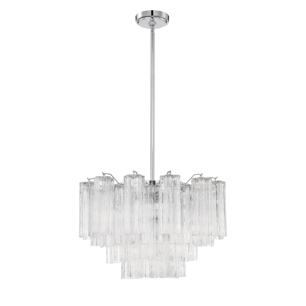 Aurora Murano Chandelier Glass Tube Layered Amber