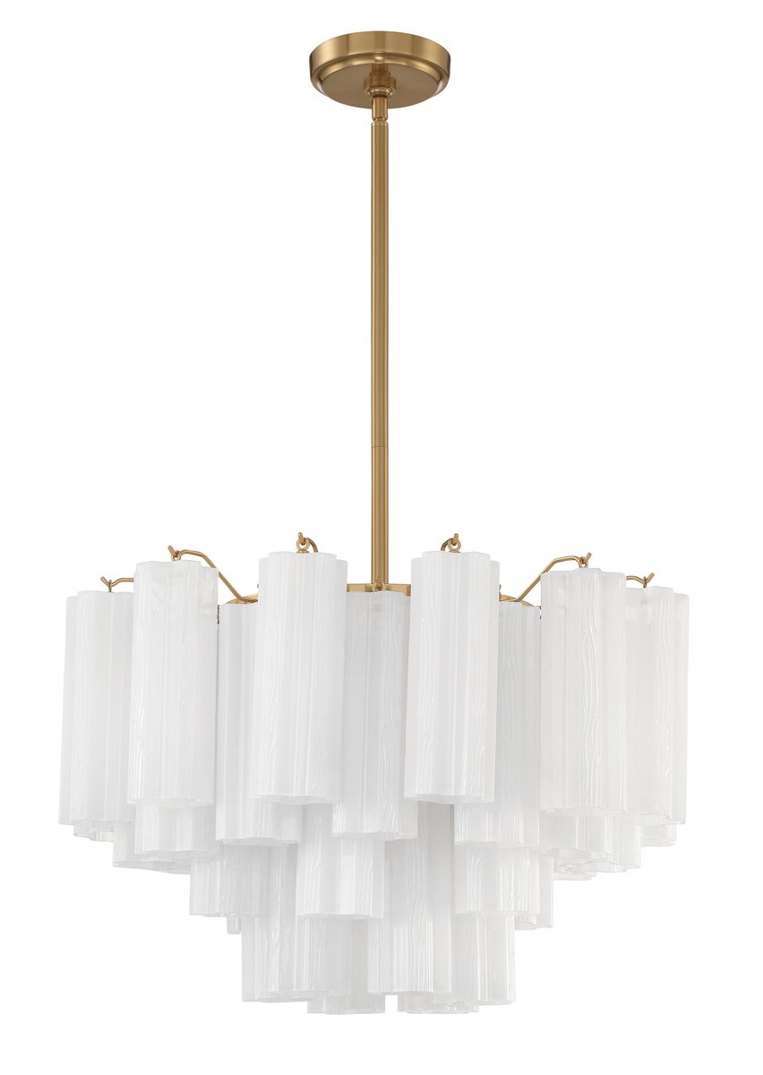Aurora Murano Chandelier Glass Tube Layered Amber