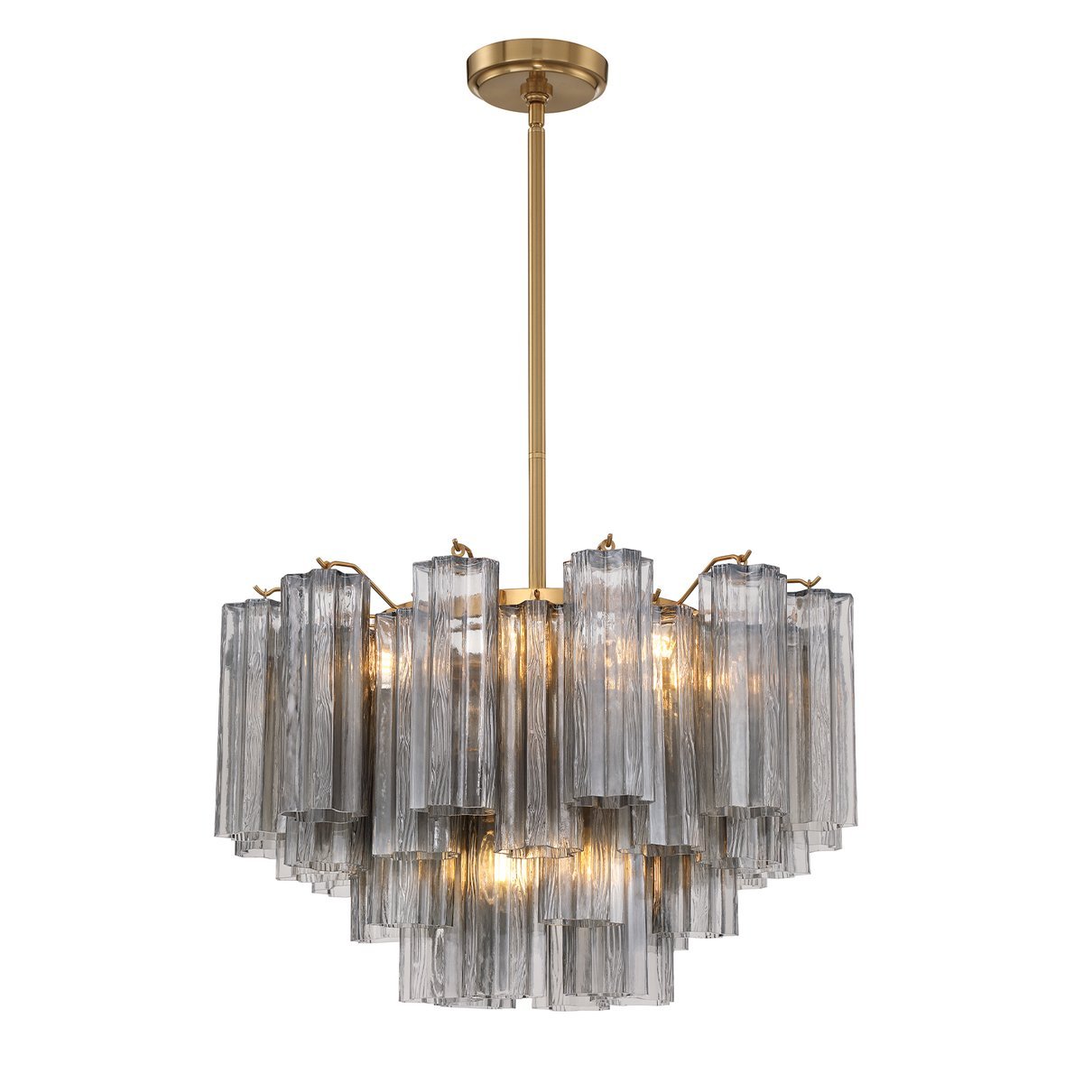Aurora Murano Chandelier Glass Tube Layered Amber