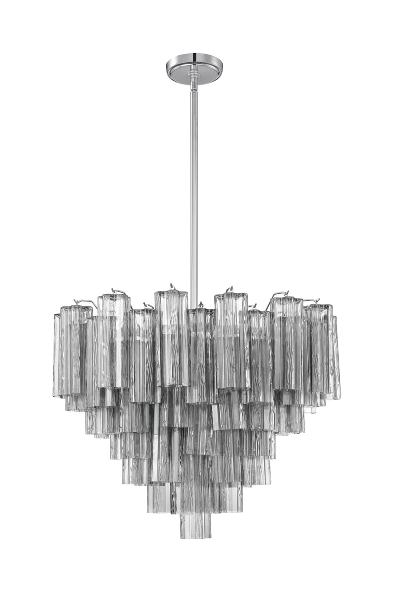 Aurora Murano Chandelier Glass Tube Layered Amber