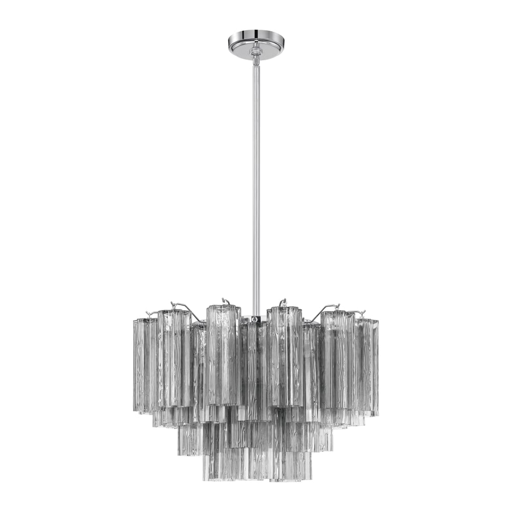 Aurora Murano Chandelier Glass Tube Layered Amber