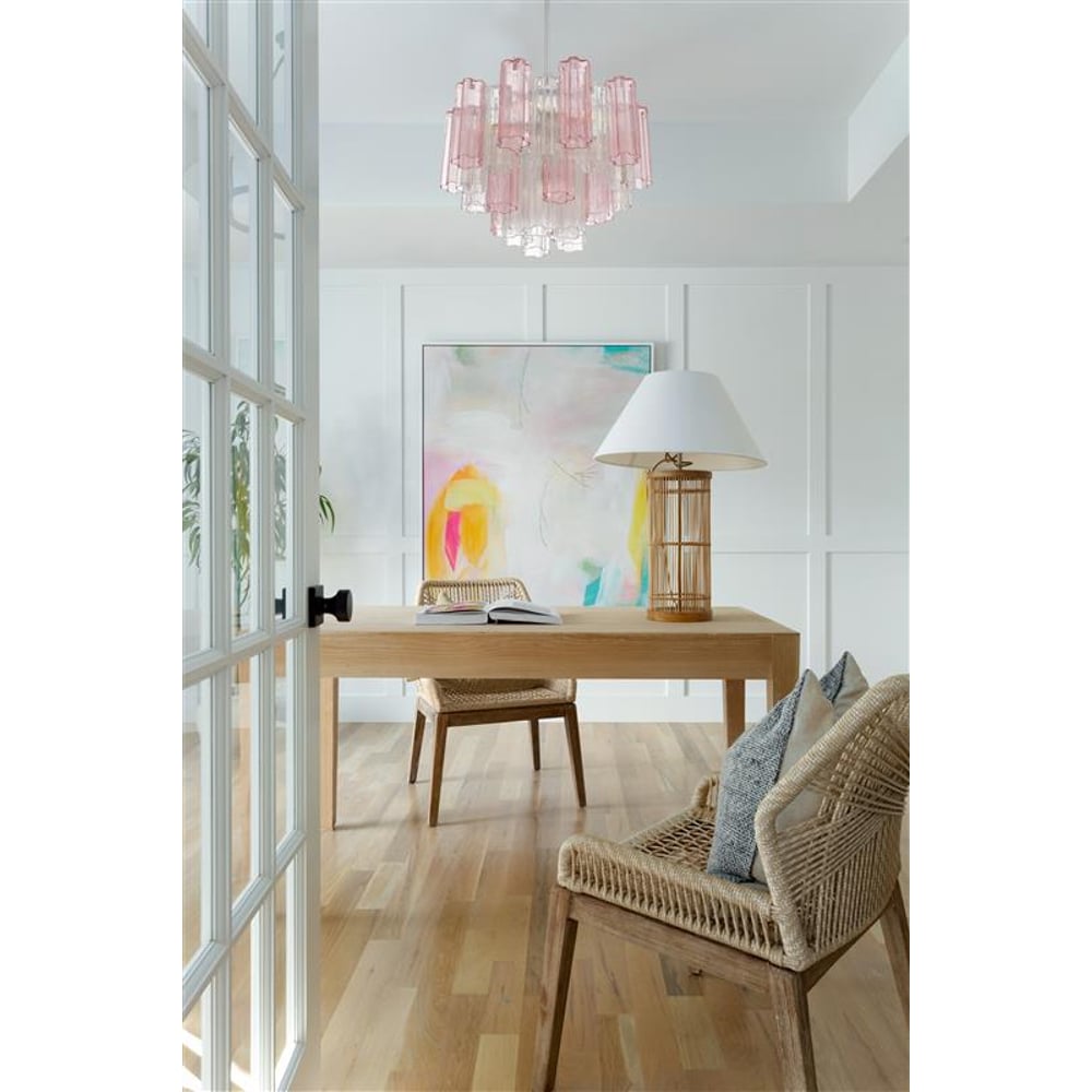 Aurora Murano Chandelier Glass Tube Layered Amber