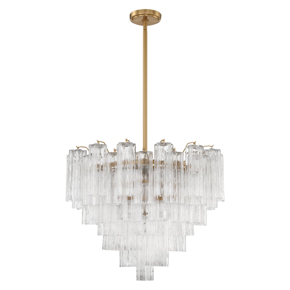 Aurora Murano Chandelier Glass Tube Layered Amber