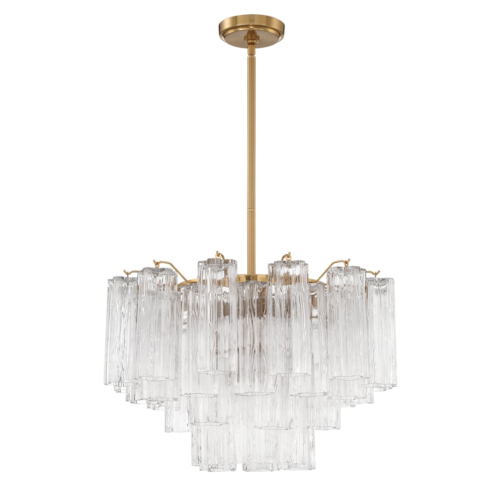 Aurora Murano Chandelier Glass Tube Layered Amber