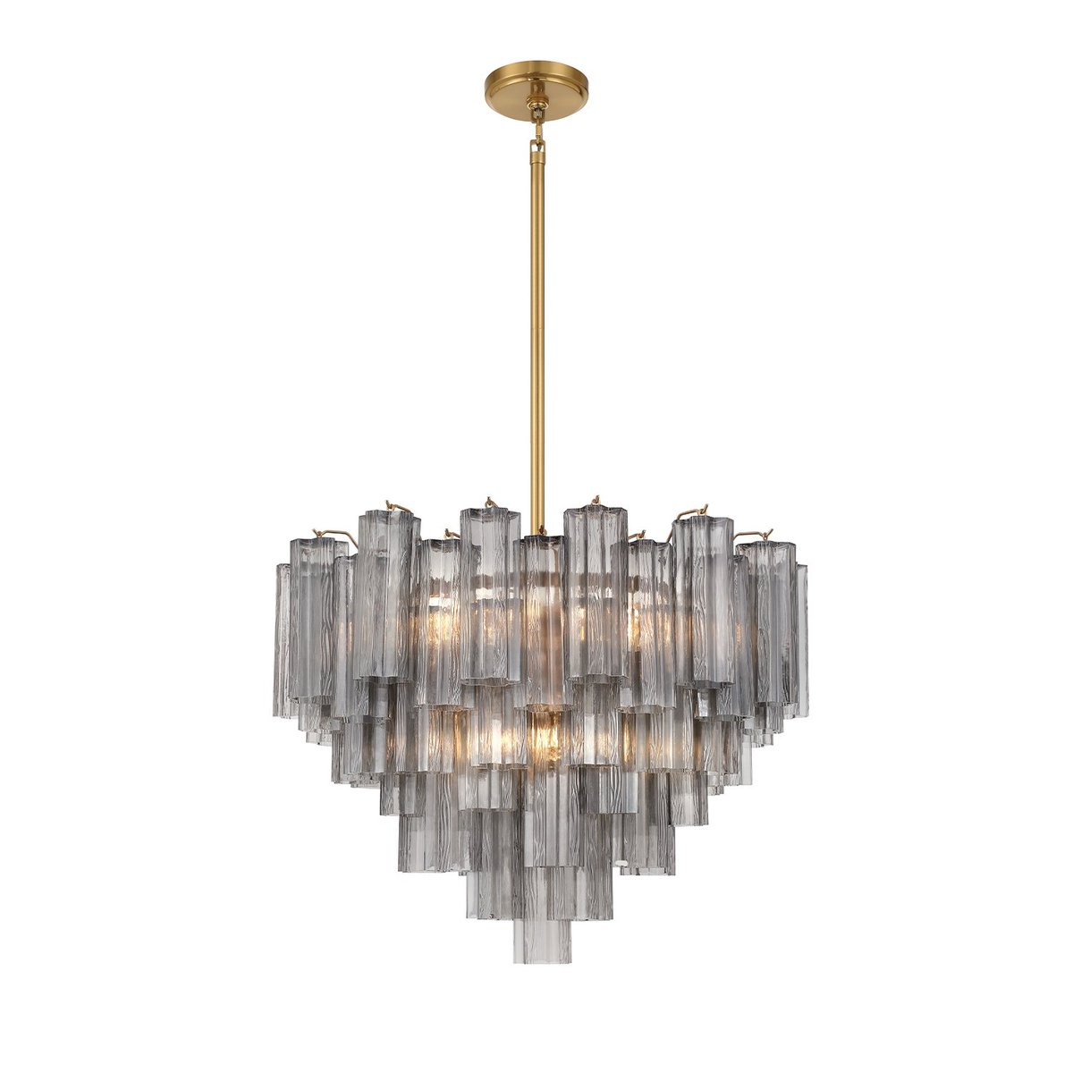 Aurora Murano Chandelier Glass Tube Layered Amber