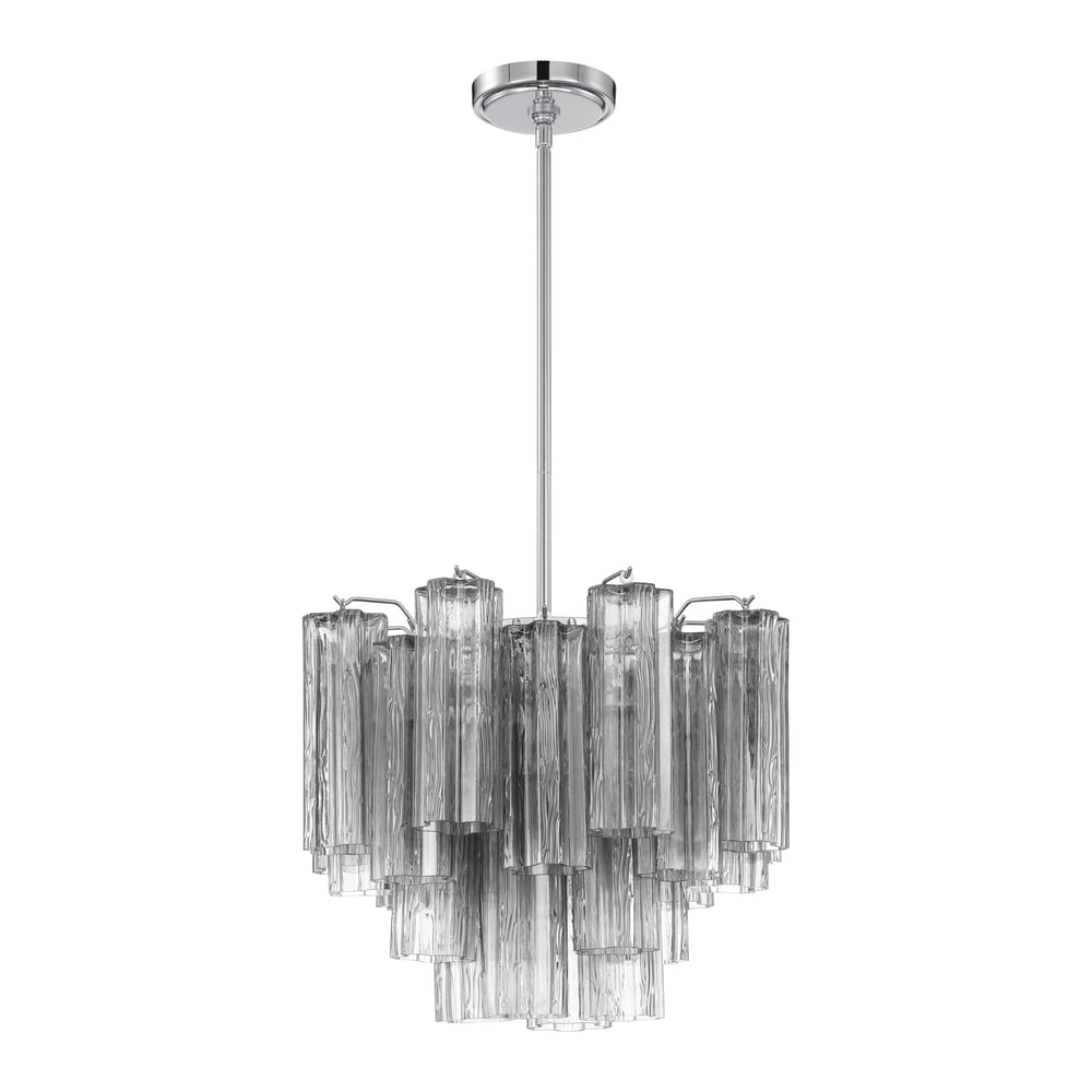 Aurora Murano Chandelier Glass Tube Layered Amber