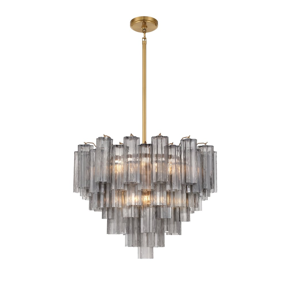 Aurora Murano Chandelier Glass Tube Layered Amber