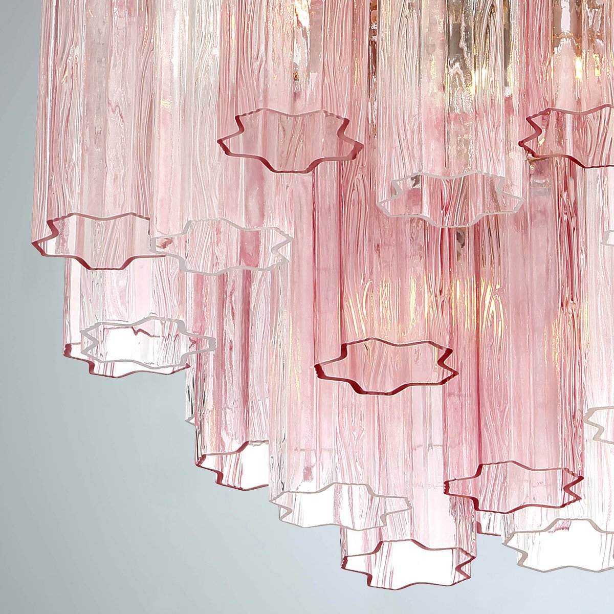 Aurora Murano Chandelier Glass Tube Layered Amber