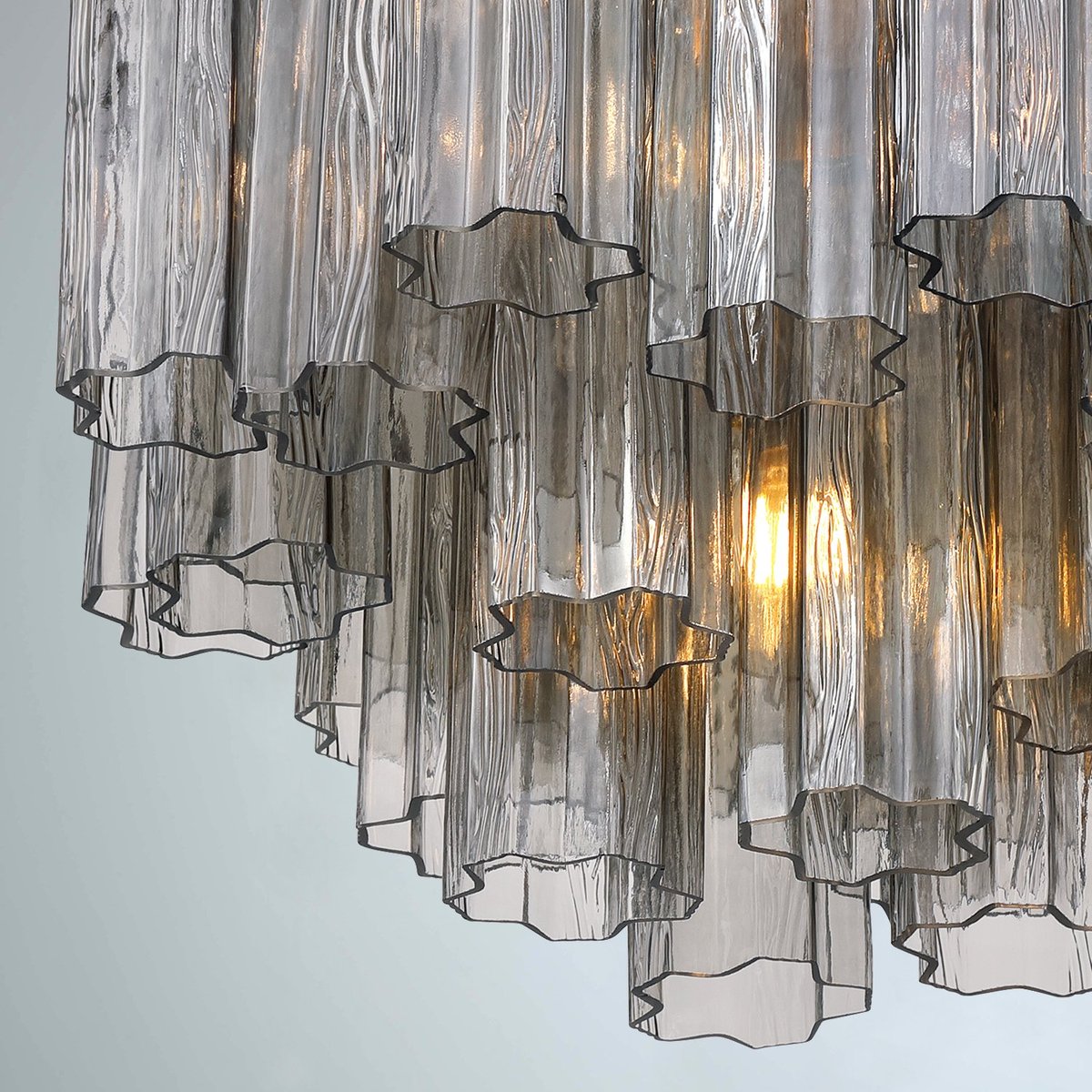 Aurora Murano Chandelier Glass Tube Layered Amber