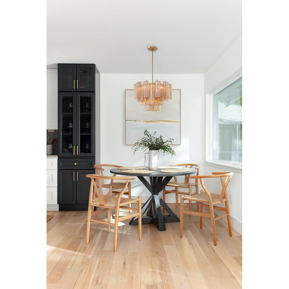 Aurora Murano Chandelier Glass Tube Layered Amber