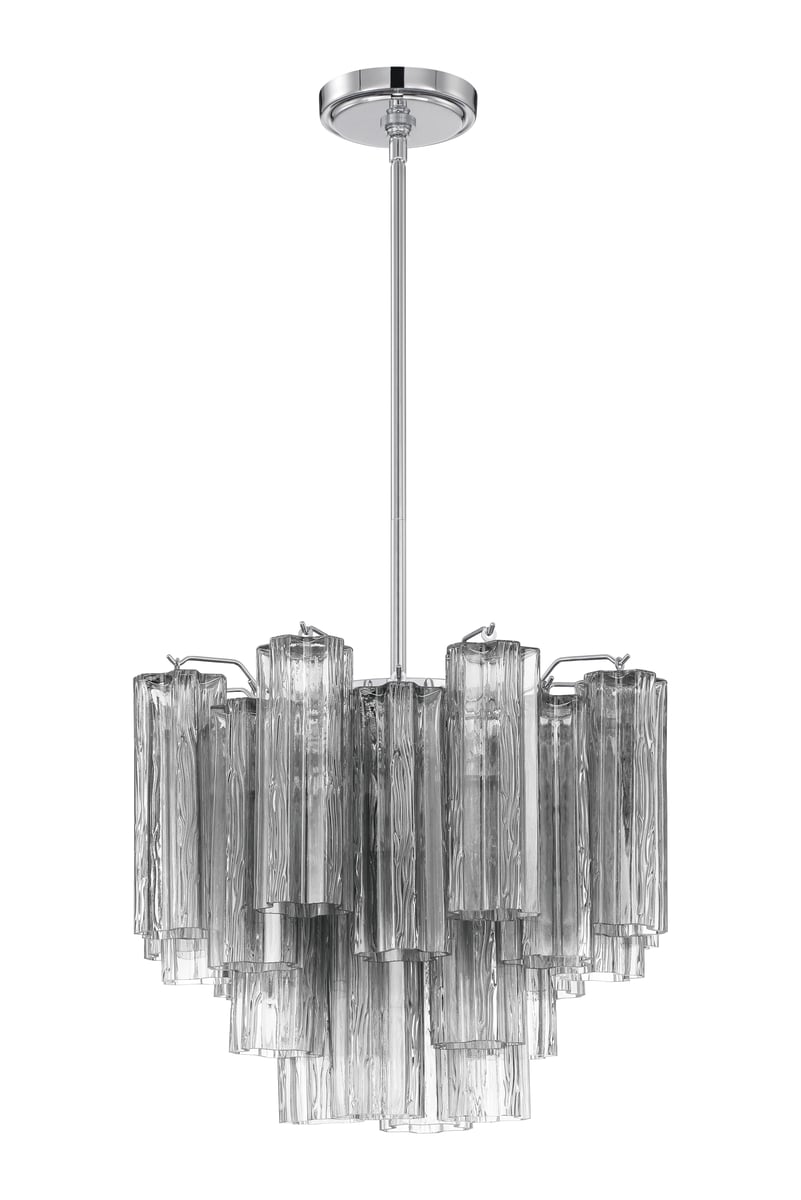 Aurora Murano Chandelier Glass Tube Layered Amber