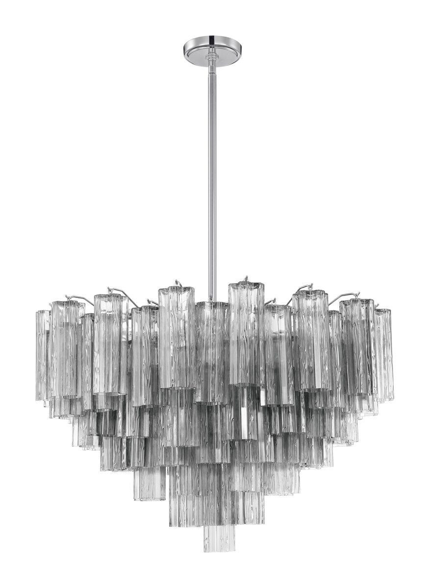 Aurora Murano Chandelier Glass Tube Layered Amber