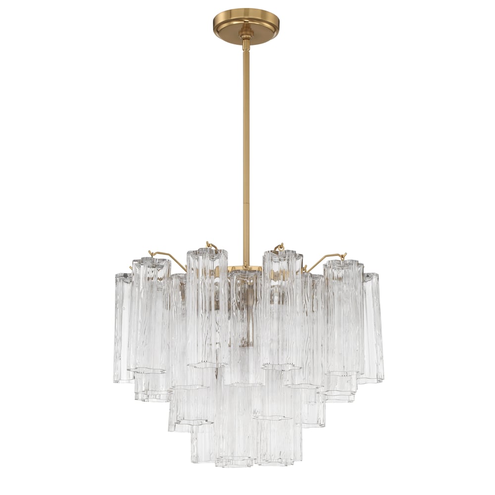 Aurora Murano Chandelier Glass Tube Layered Amber
