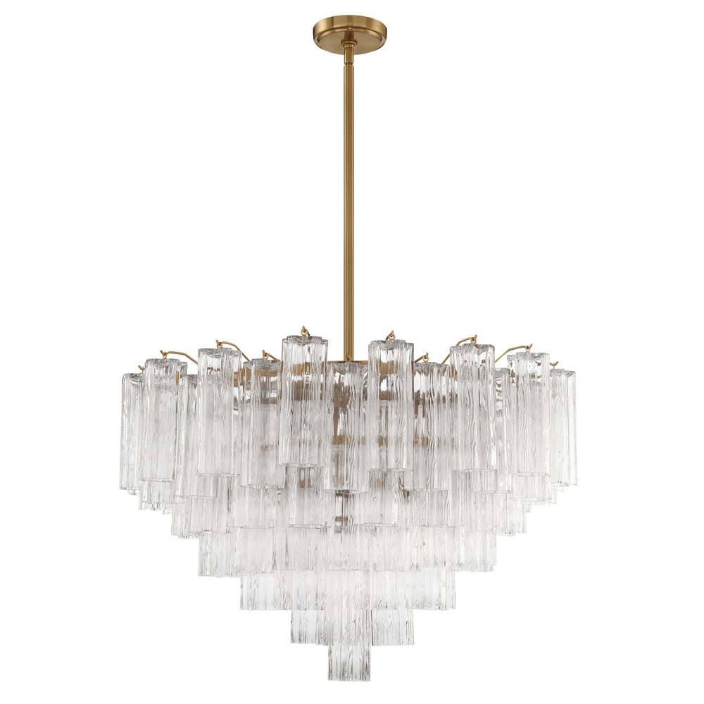 Aurora Murano Chandelier Glass Tube Layered Amber