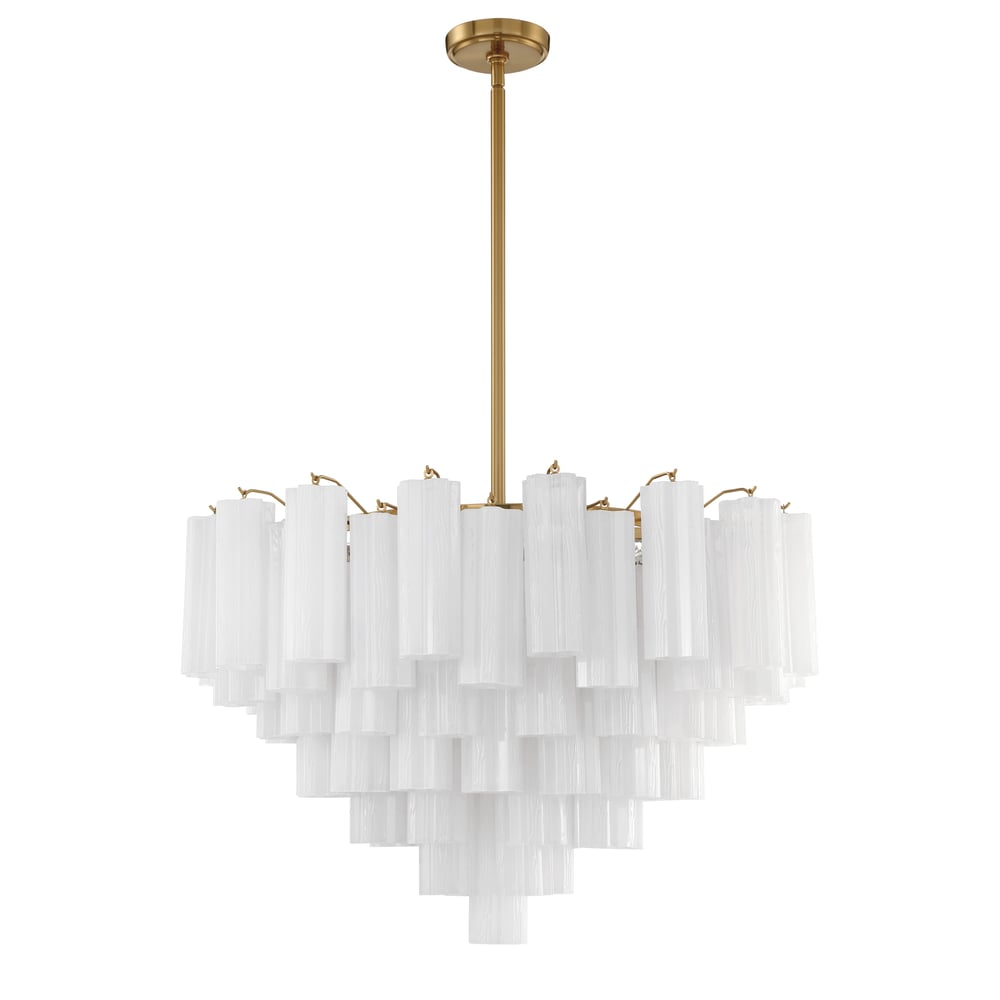 Aurora Murano Chandelier Glass Tube Layered Amber