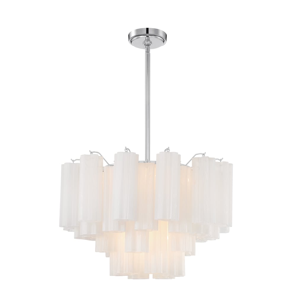Aurora Murano Chandelier Glass Tube Layered Amber