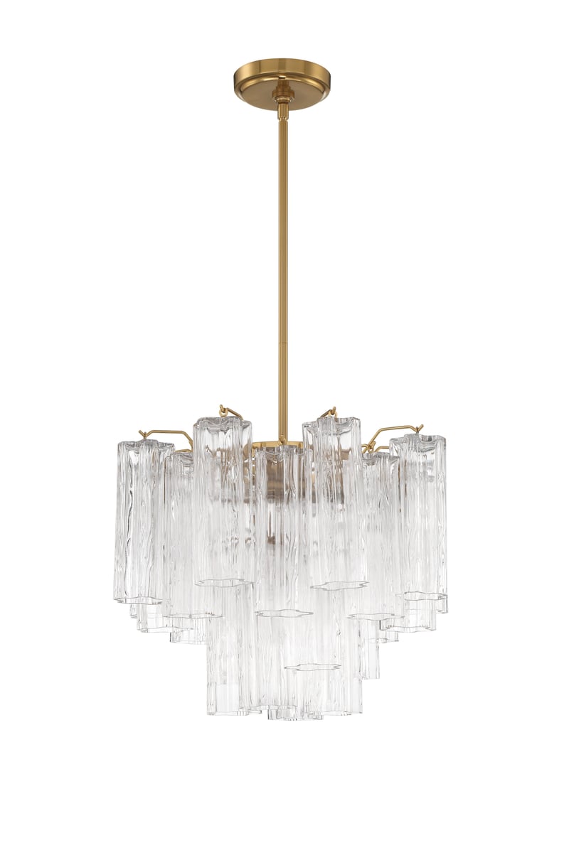 Aurora Murano Chandelier Glass Tube Layered Amber