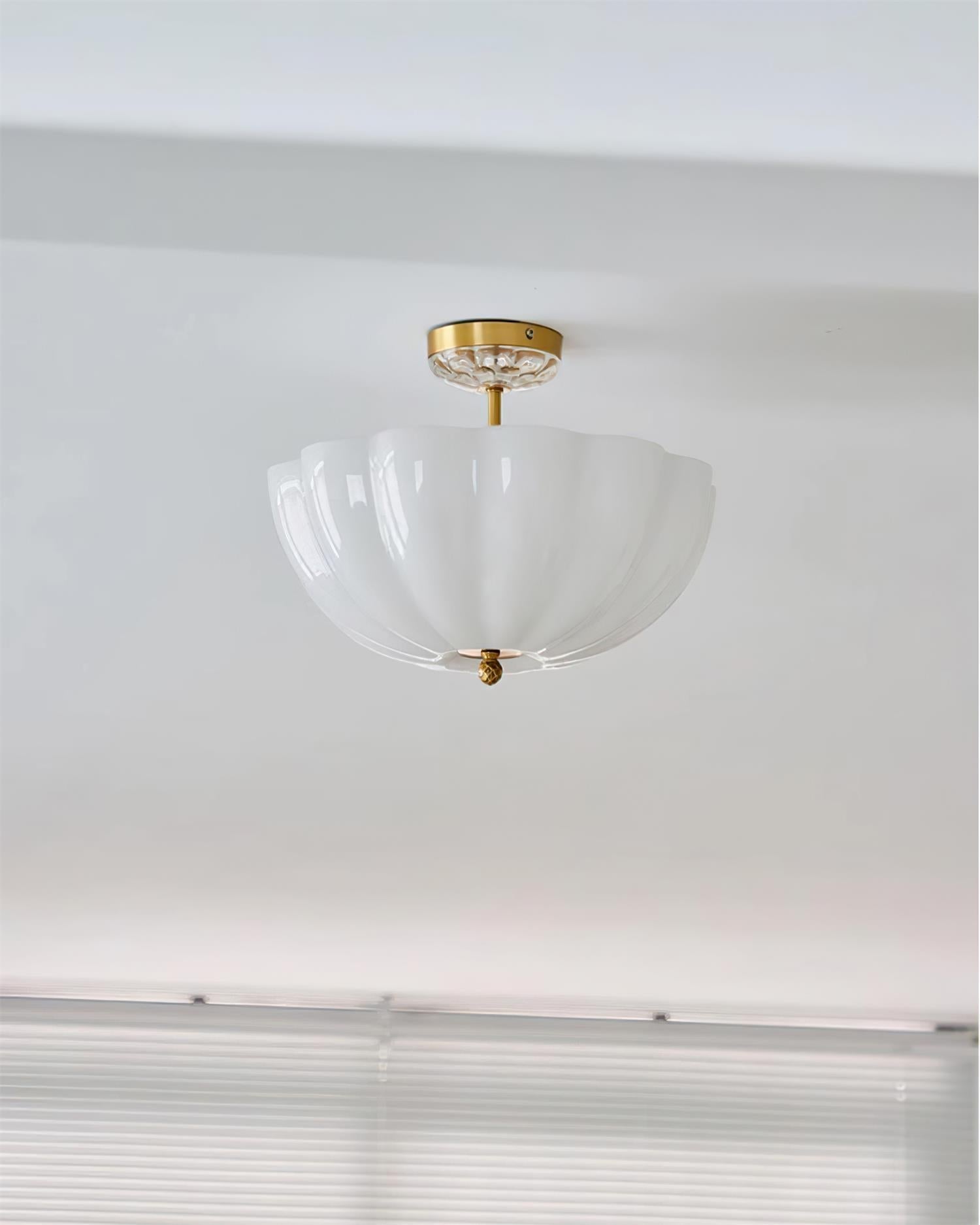Ceiling Light Brass and Glass with Elegant Petal Silhouette Modern - Neutralighting