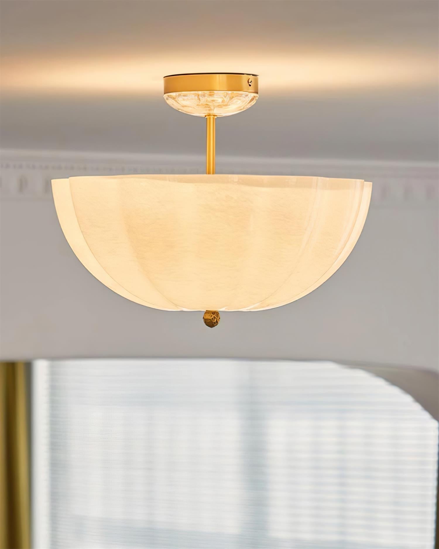 Ceiling Light Brass and Glass with Elegant Petal Silhouette Modern - Neutralighting