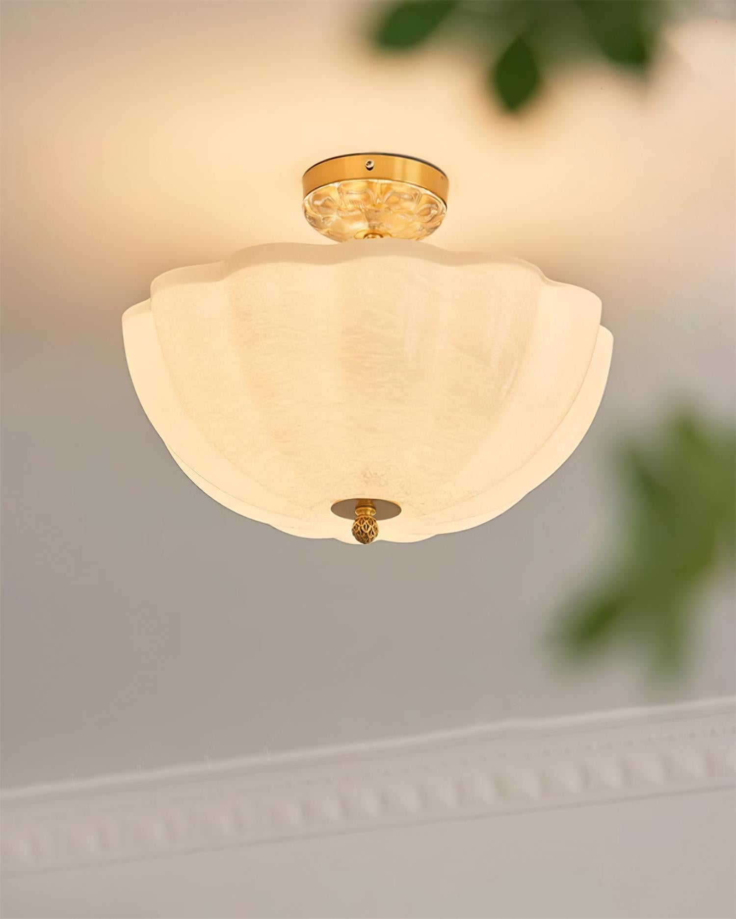 Ceiling Light Brass and Glass with Elegant Petal Silhouette Modern - Neutralighting