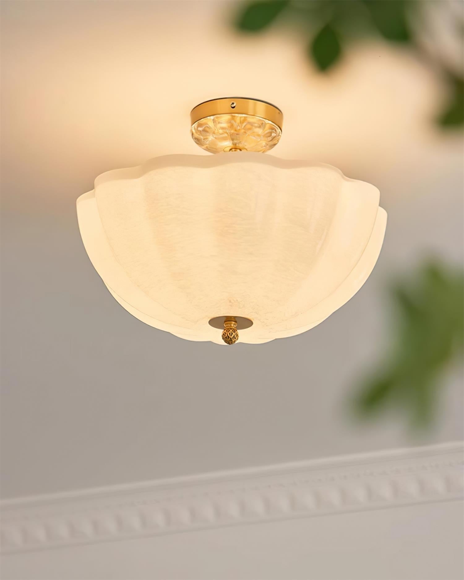 Ceiling Light Brass and Glass with Elegant Petal Silhouette Modern - Neutralighting