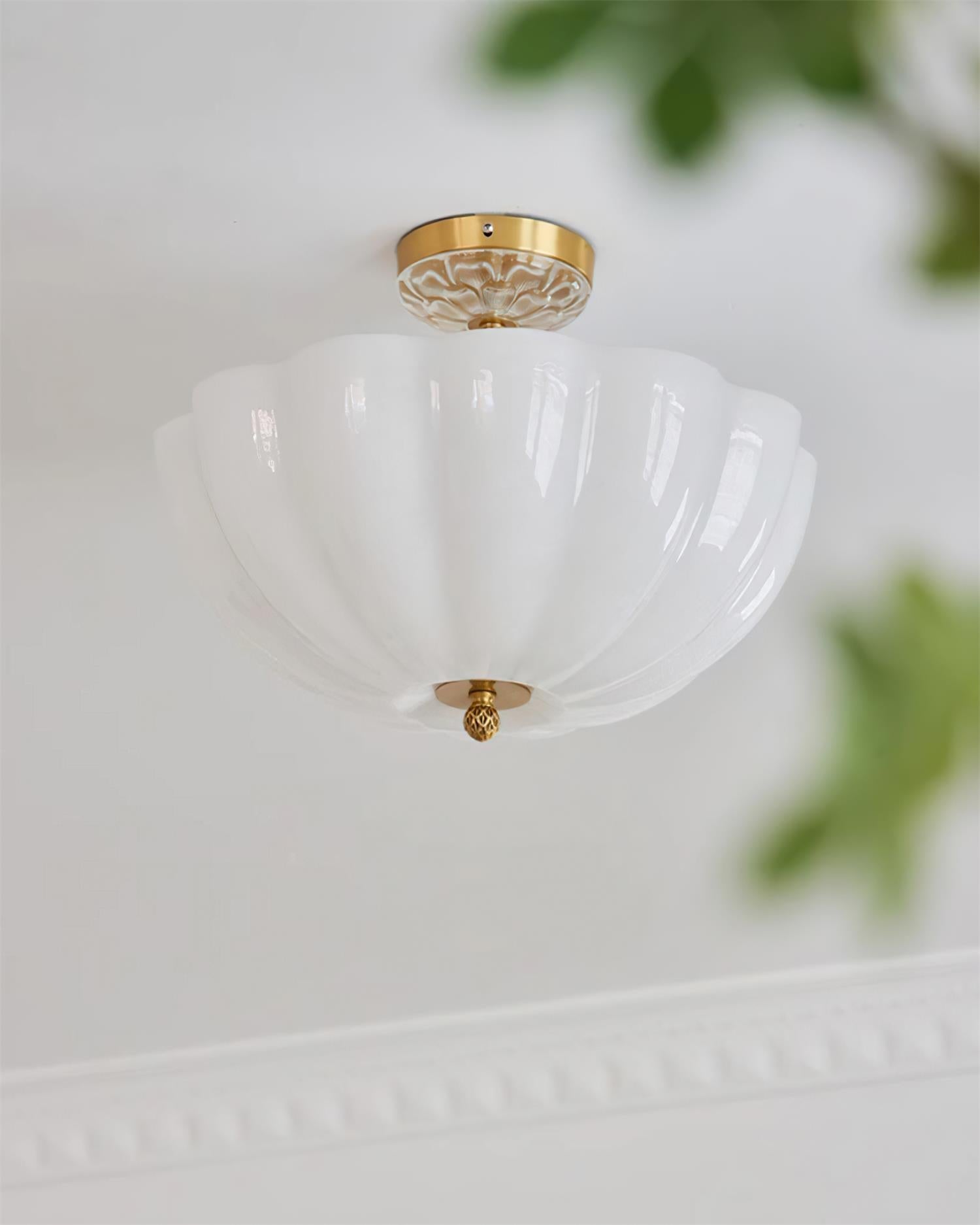 Ceiling Light Brass and Glass with Elegant Petal Silhouette Modern - Neutralighting