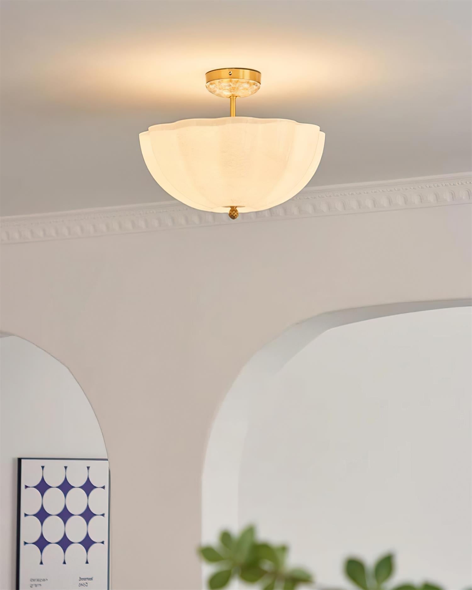 Ceiling Light Brass and Glass with Elegant Petal Silhouette Modern - Neutralighting