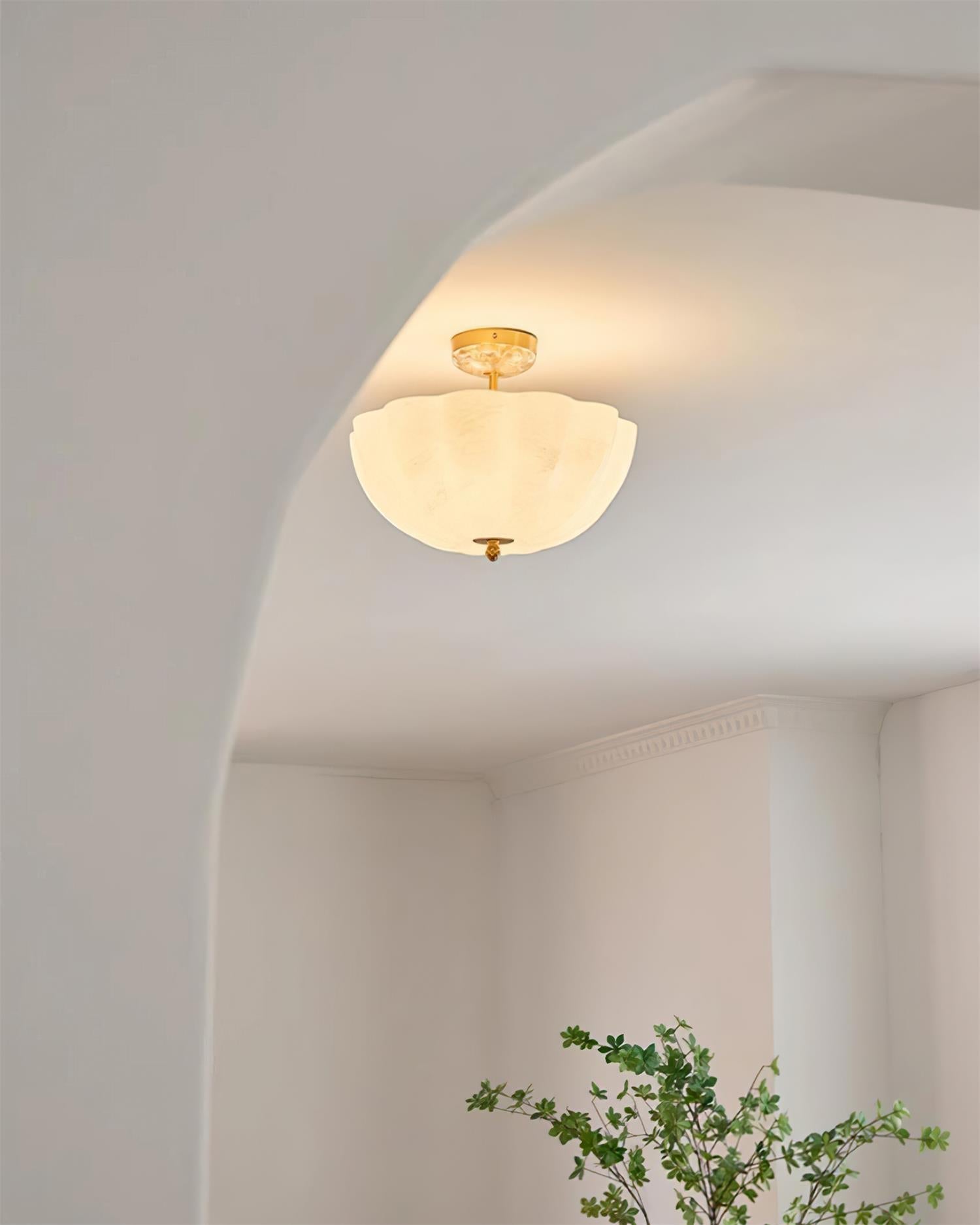 Ceiling Light Brass and Glass with Elegant Petal Silhouette Modern - Neutralighting
