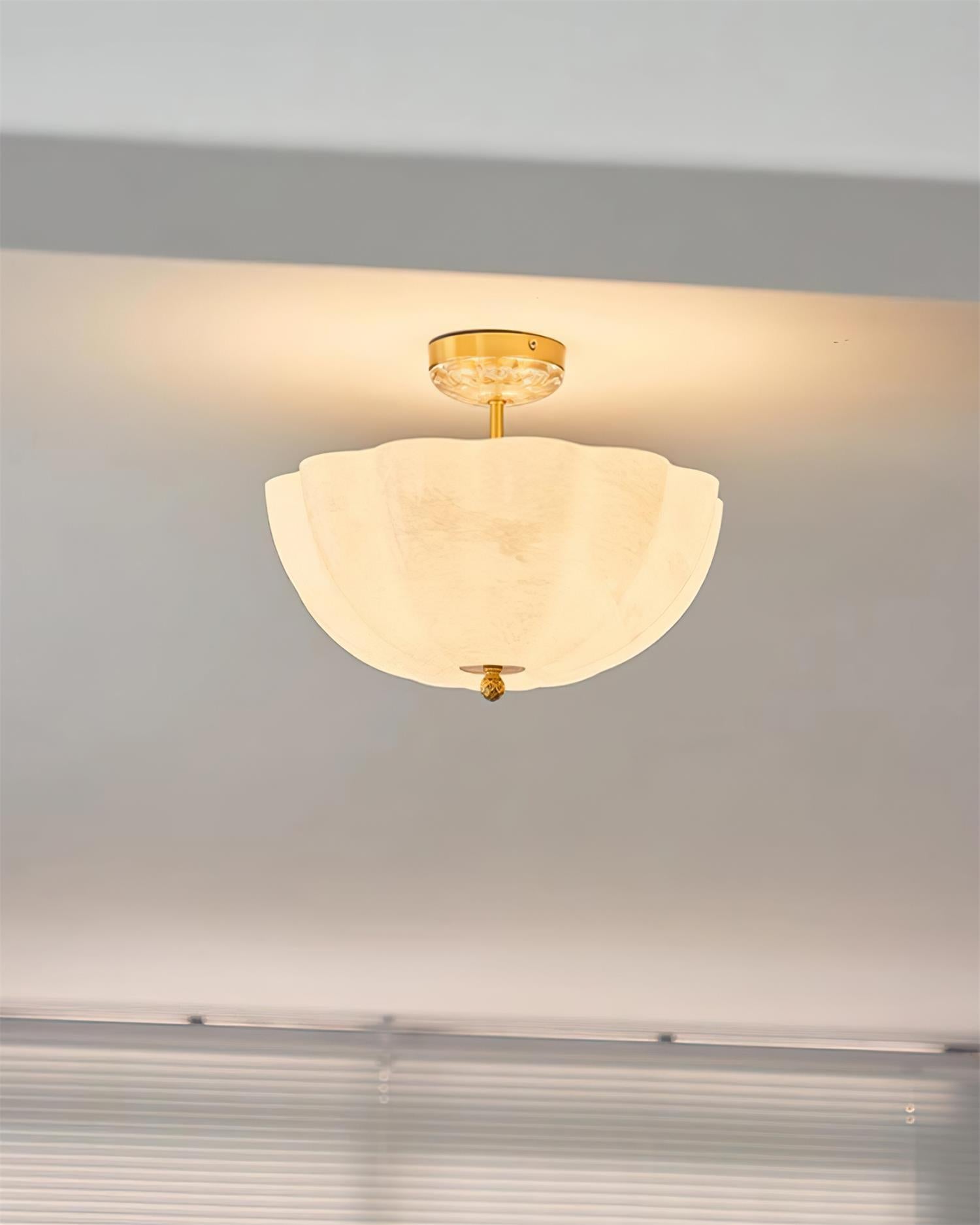 Ceiling Light Brass and Glass with Elegant Petal Silhouette Modern - Neutralighting