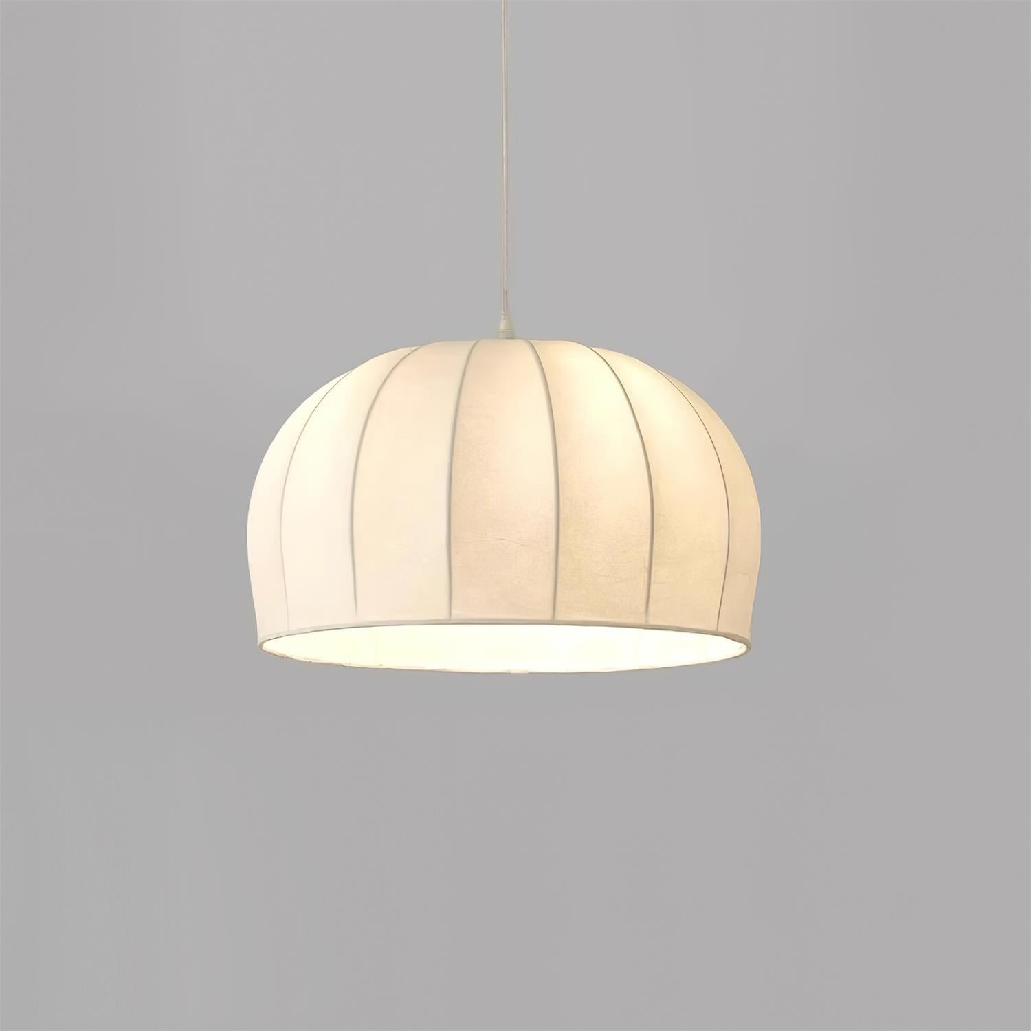 Nova White Fabric Dome Pendant Light - Neutralighting