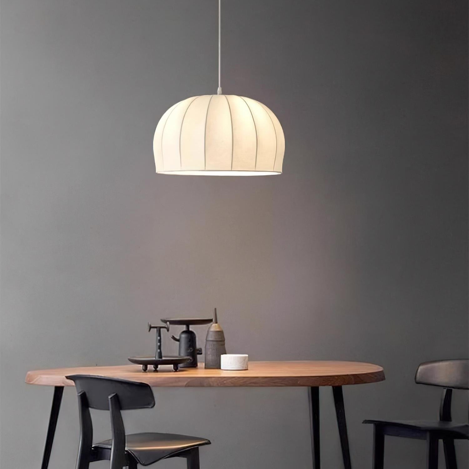 Nova White Fabric Dome Pendant Light - Neutralighting